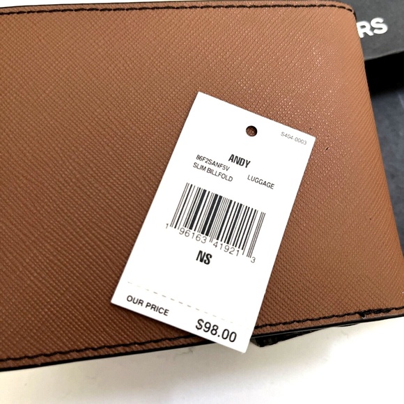 Michael Kors Slim Billfold Wallet 2pc Gift Set Tan & Chocolate Brown Boxed NWT - Picture 8 of 15